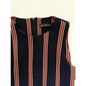 Zara Trafaluc Collection Sleeveless Striped Dress with Ruffle Hem